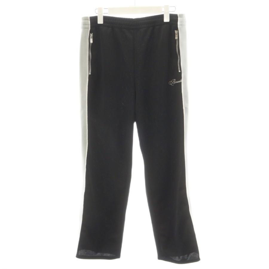 【中古】ブレス BREATH トラックパンツ イージーパンツ ロゴ 刺繍 M グレー 黒 ブラック BR25SS-P1003 /AN39 メンズ ブレス BREATH トラックパンツ イージーパンツ ロゴ 刺繍 M グレー 黒