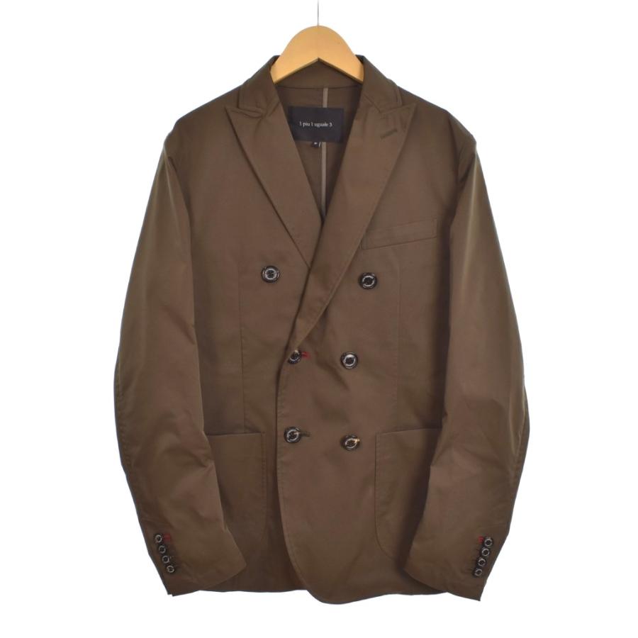 【中古】1PIU1UGUALE3 CUPRA MODAL HIGHPOWER TWILL DOUBLE JK ダブル テーラードジャケット 4 茶 ブラウン MRB187 ウノピュウノウグァーレトレ 1PIU1UGUALE3 CUPRA MODAL HIGHPOWER