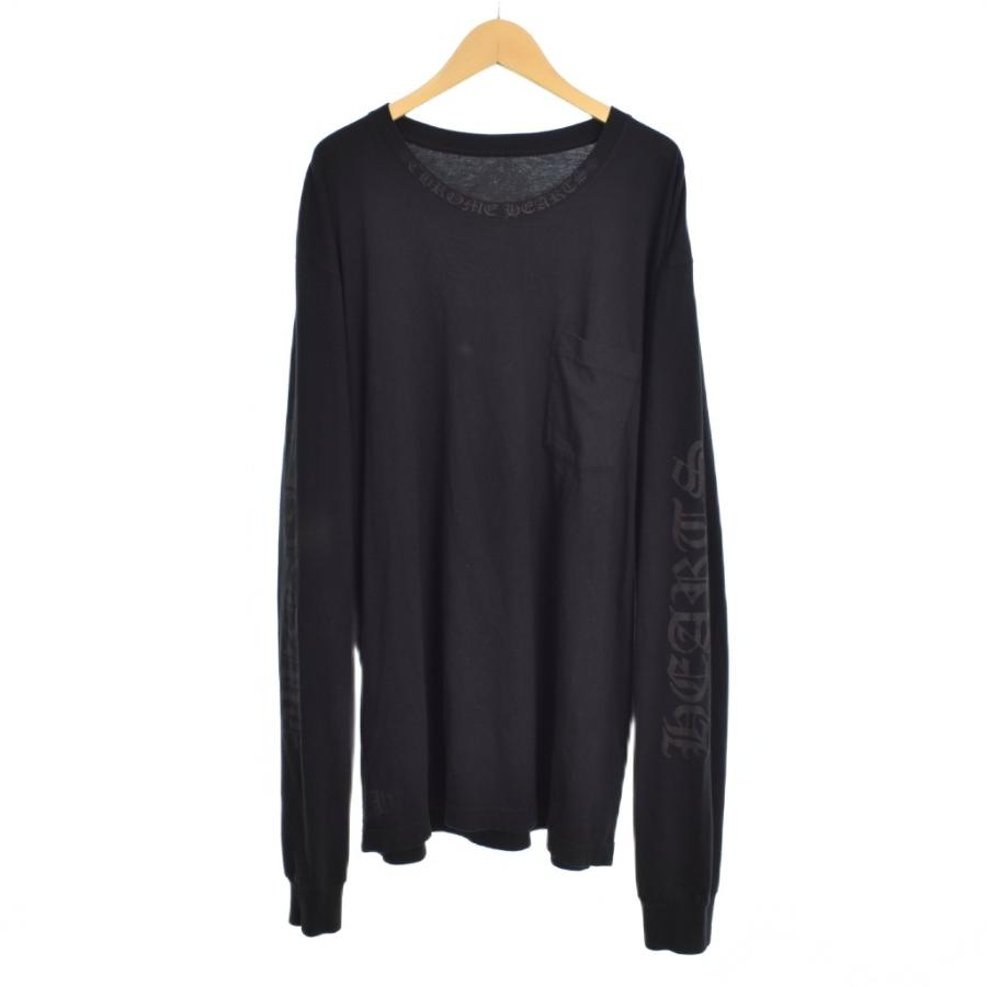 Chrome Hearts 黒 長袖カットソー CHROME HEARTS クロムハーツ Neck Logo Tシャツ カットソー 長袖 ロゴ