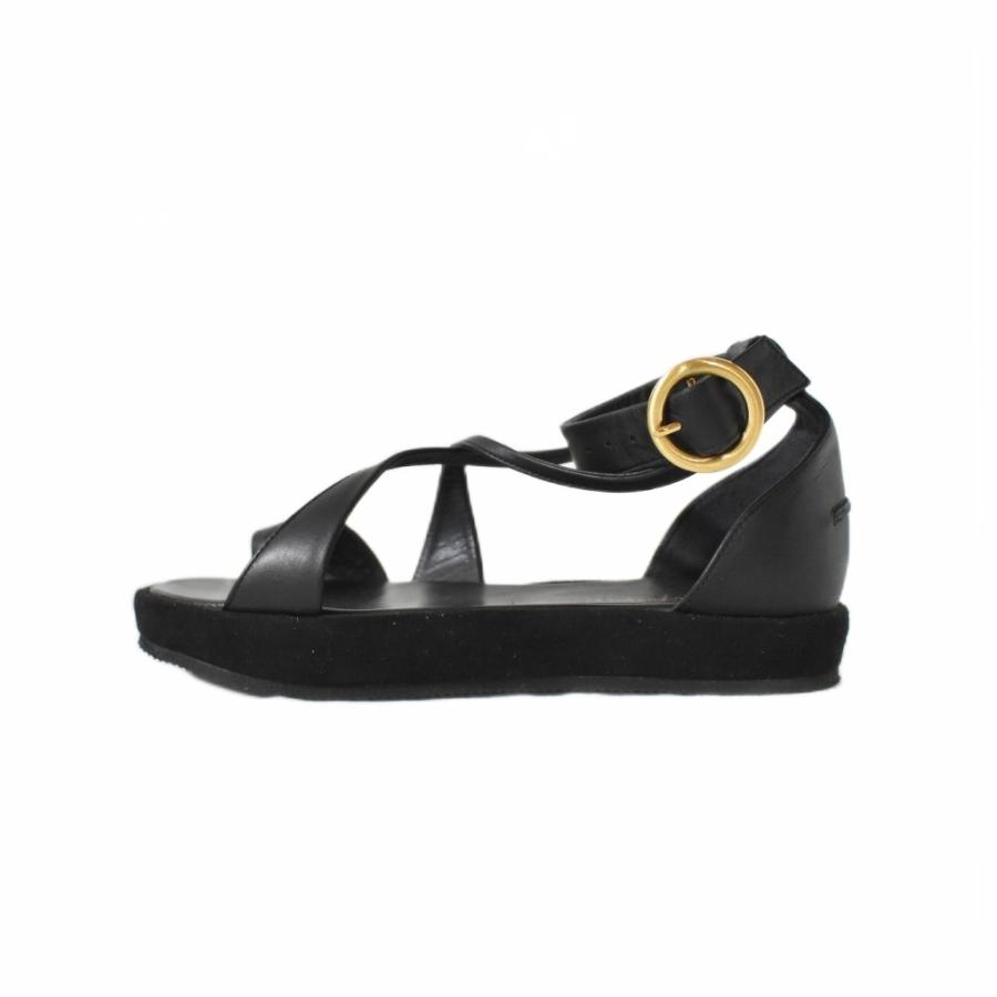 マメクロゴウチ Mame Kurogouchi Curved Line Ankle Strap Sandals