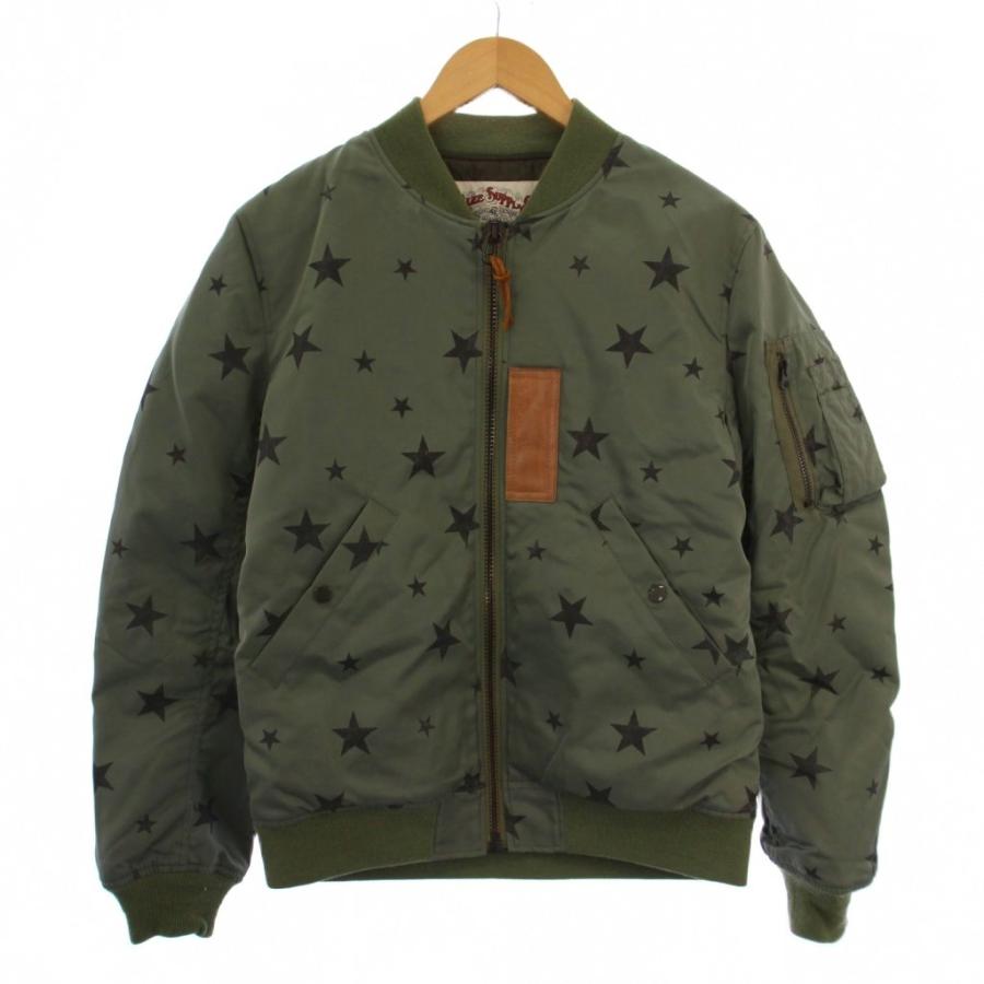 【中古】キャリー CALEE ALLOVER STAR PATTERN MA-1 ブルゾン ジャケット ジップアップ 中綿 星柄 M カーキ メンズ キャリー CALEE ALLOVER STAR PATTERN MA-1 ブルゾン ジャケット
