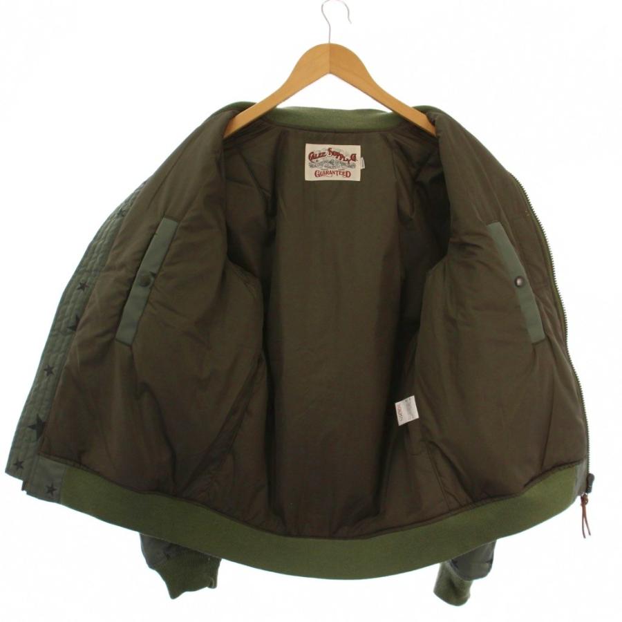 【中古】キャリー CALEE ALLOVER STAR PATTERN MA-1 ブルゾン ジャケット ジップアップ 中綿 星柄 M カーキ メンズ キャリー CALEE ALLOVER STAR PATTERN MA-1 ブルゾン ジャケット