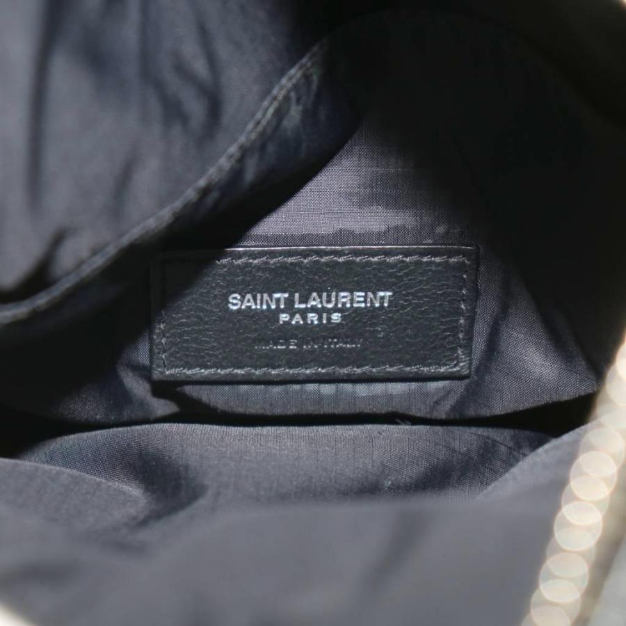 【美品】サンローランパリ　ボディバッグ　ロゴプレート　レザー　シルバー金具　黒 SAINT LAURENT サンローランパリ ボディバッグ 590076 GIV6E メンズ