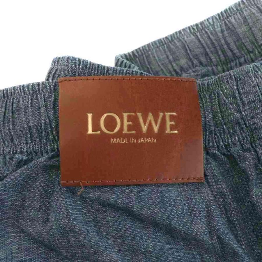 ヴィンテージ　LOEWE ロエベ　スエード　レザー ショートパンツ ネイビー LOEWE（ロエベ） ショートパンツ ハーフパンツ コットン L 紺 ネイビー