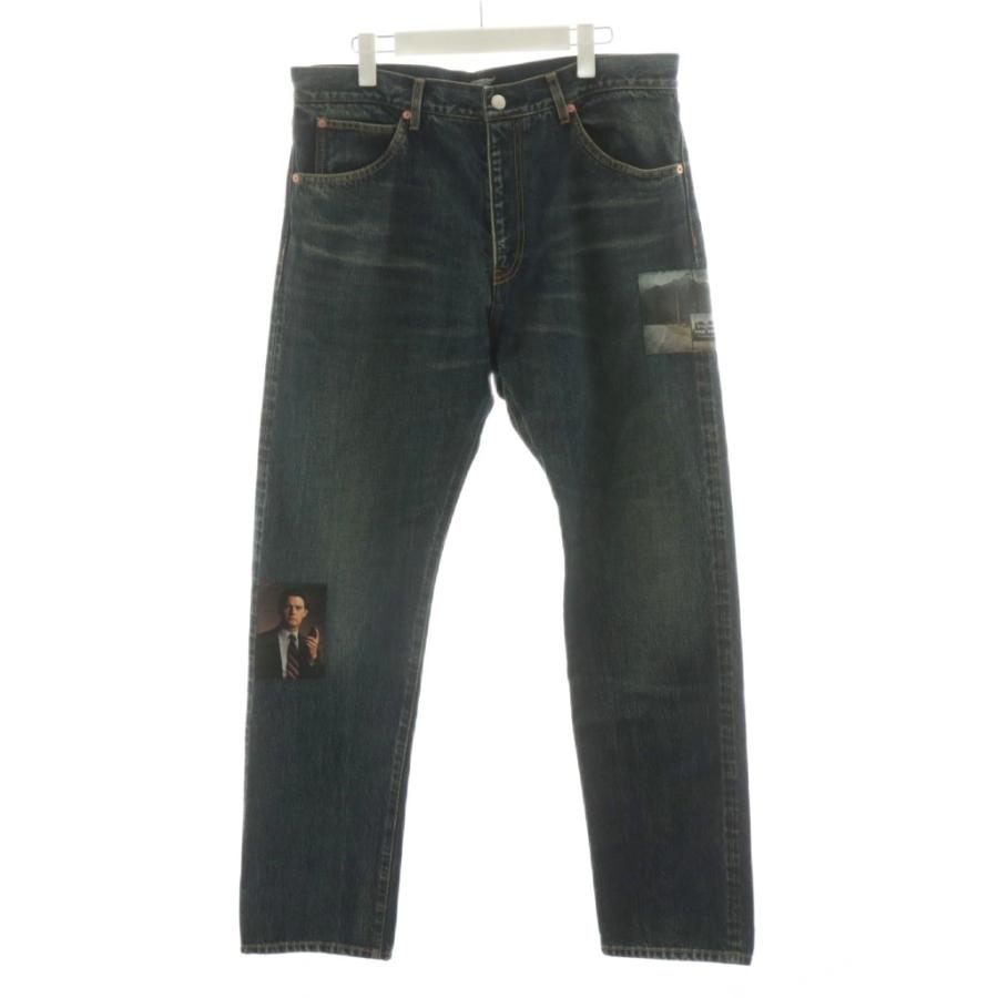 【中古】アンダーカバー 24AW TWIN PEAKS フォトパッチデニムパンツ ジーンズ ジーパン Gパン ジッパーフライ 5 青 アンダーカバー UNDERCOVER 24AW TWIN PEAKS フォトパッチデニムパンツ