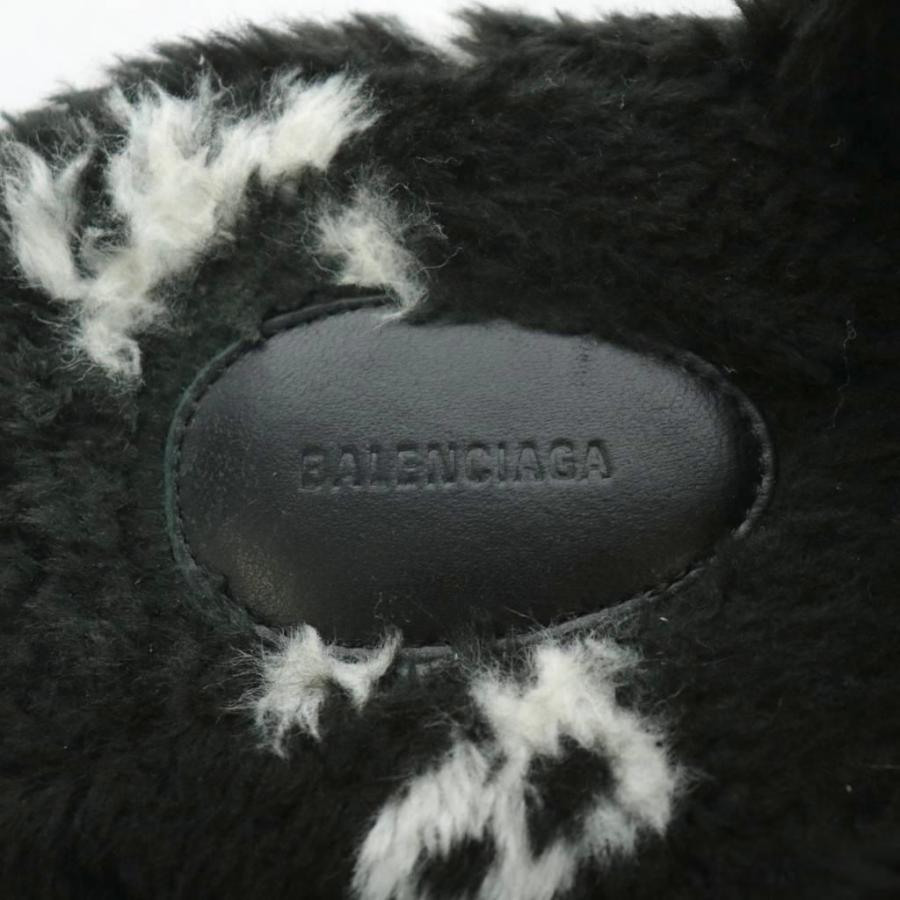 BALENCIAGA（バレンシアガ） サンダル スリッパ フリース ロゴ 37 黒