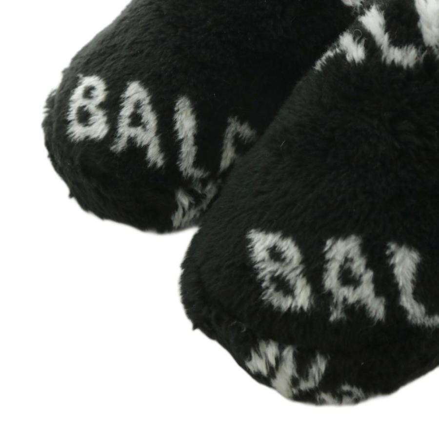 BALENCIAGA（バレンシアガ） サンダル スリッパ フリース ロゴ 37 黒
