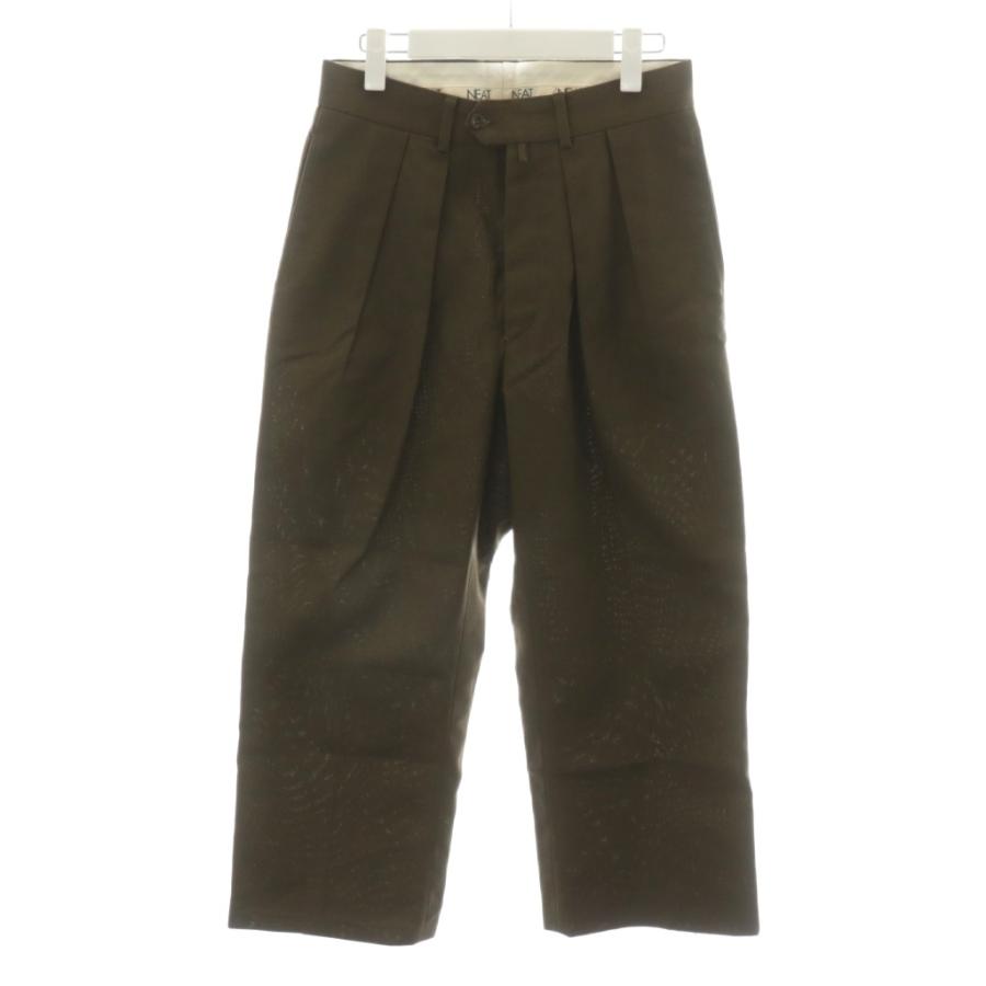 ニート NEAT パンツ スラックス タック 42 カーキ /AN28 ☆AA☆ メンズ