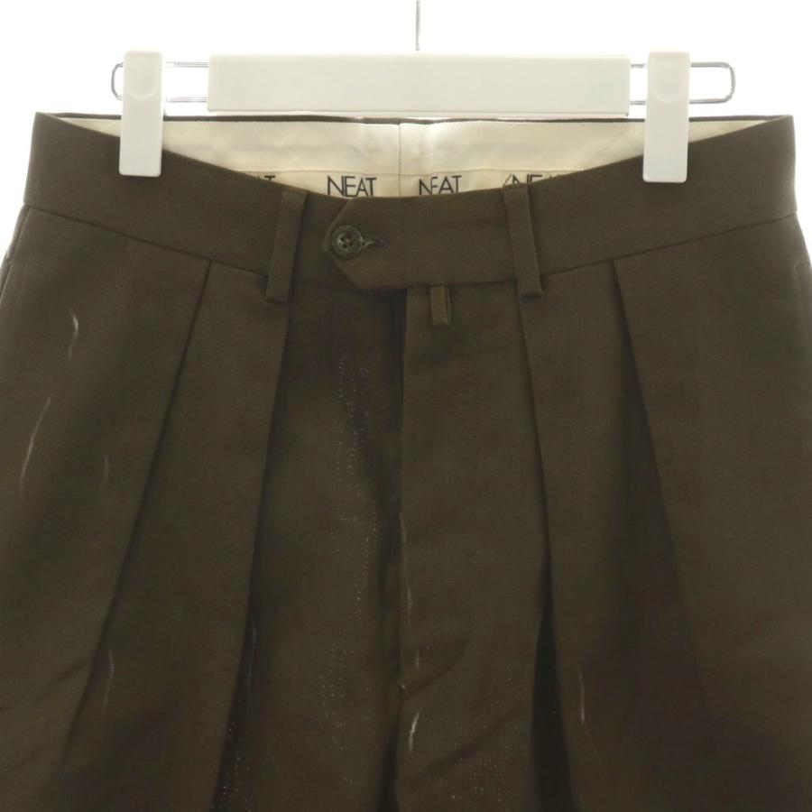 ニート NEAT パンツ スラックス タック 42 カーキ /AN28 ☆AA☆ メンズ