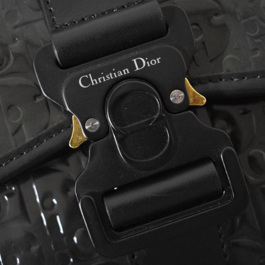 【中古】ディオール Dior ギャロップ ミニ ショルダーバッグ エンボス加工 黒 ブラック ☆AA★ メンズ ディオール Dior ギャロップ ミニ ショルダーバッグ エンボス加工 黒