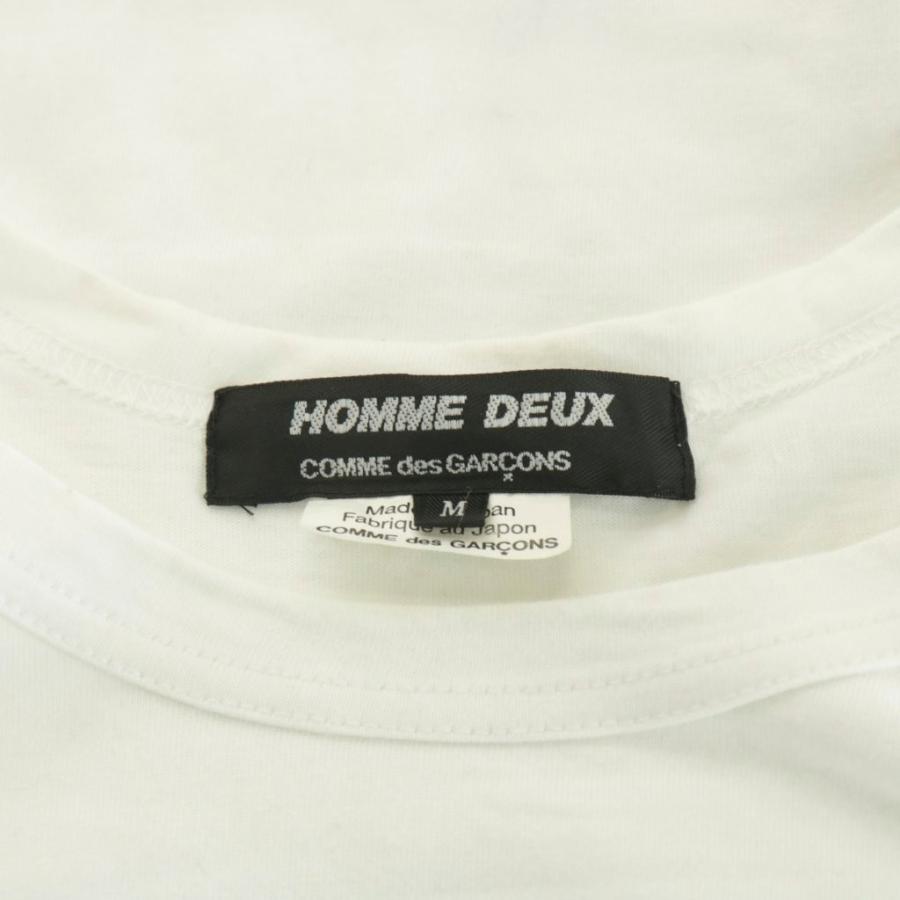【中古】コムデギャルソンオムドゥ AD2020 ミッキーマウス Tシャツ カットソー 半袖 M 白 ホワイト 黒 コムデギャルソンオムドゥ COMME des GARCONS HOMME DEUX AD2020