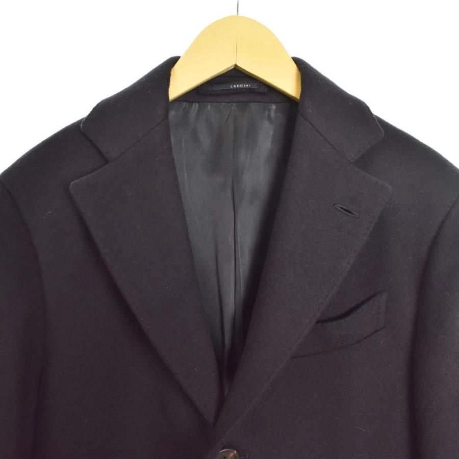 ラルディーニ LARDINI チェスターコート ステンカラー ウール 46 紺