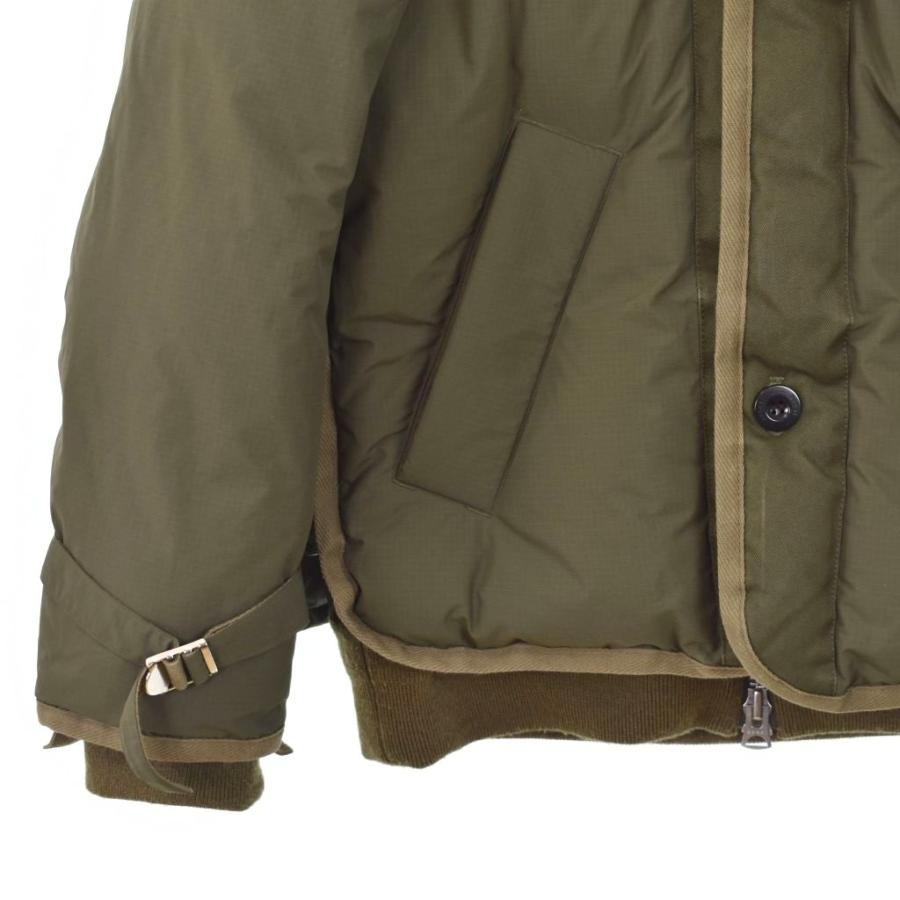 【中古】サカイ sacai 24AW Rip Stop Puffer Jacket ダウンジャケット レイヤード フード 2 カーキ 24-03516M サカイ sacai 24AW Rip Stop Puffer Jacket ダウンジャケット