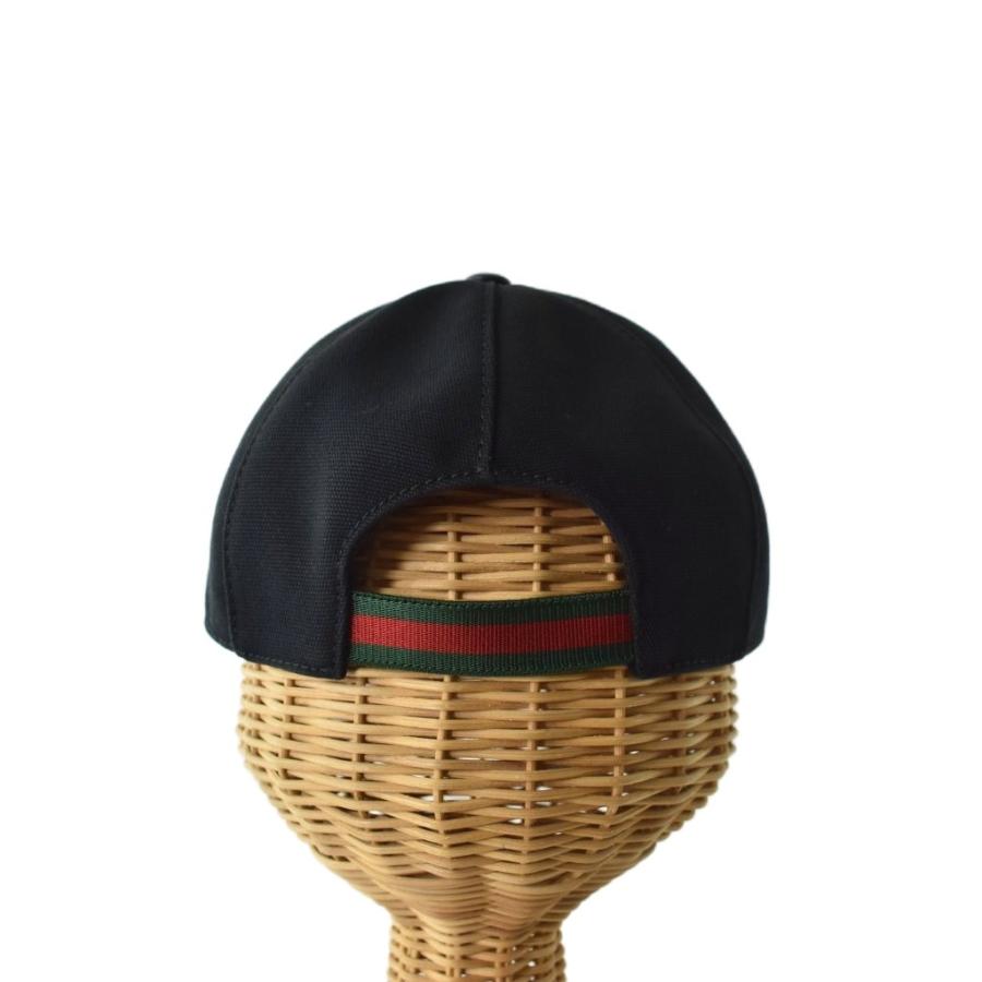 GUCCI（グッチ） キャップ 帽子 GGロゴ S 57 黒 ブラック 緑 グリーン