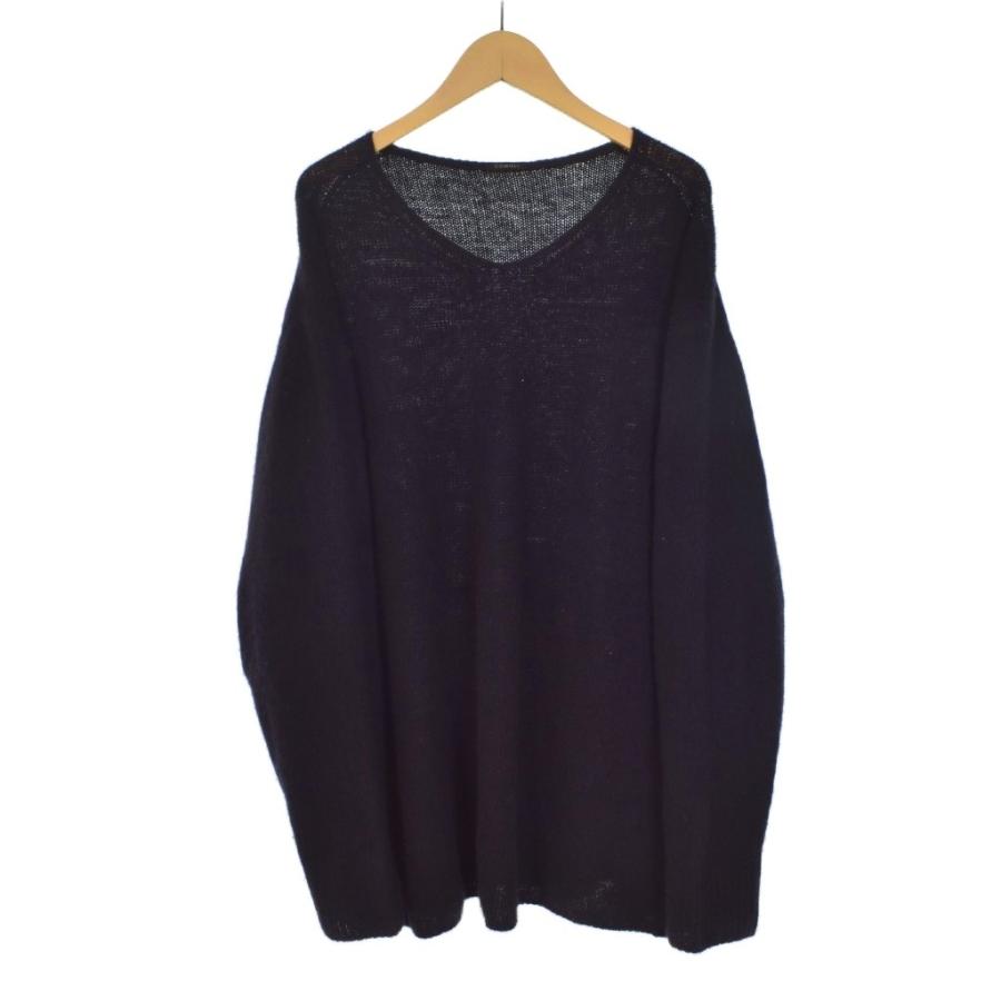 コモリ COMOLI 22AW カシミヤ Vネック ニット セーター 長袖 3 紺 