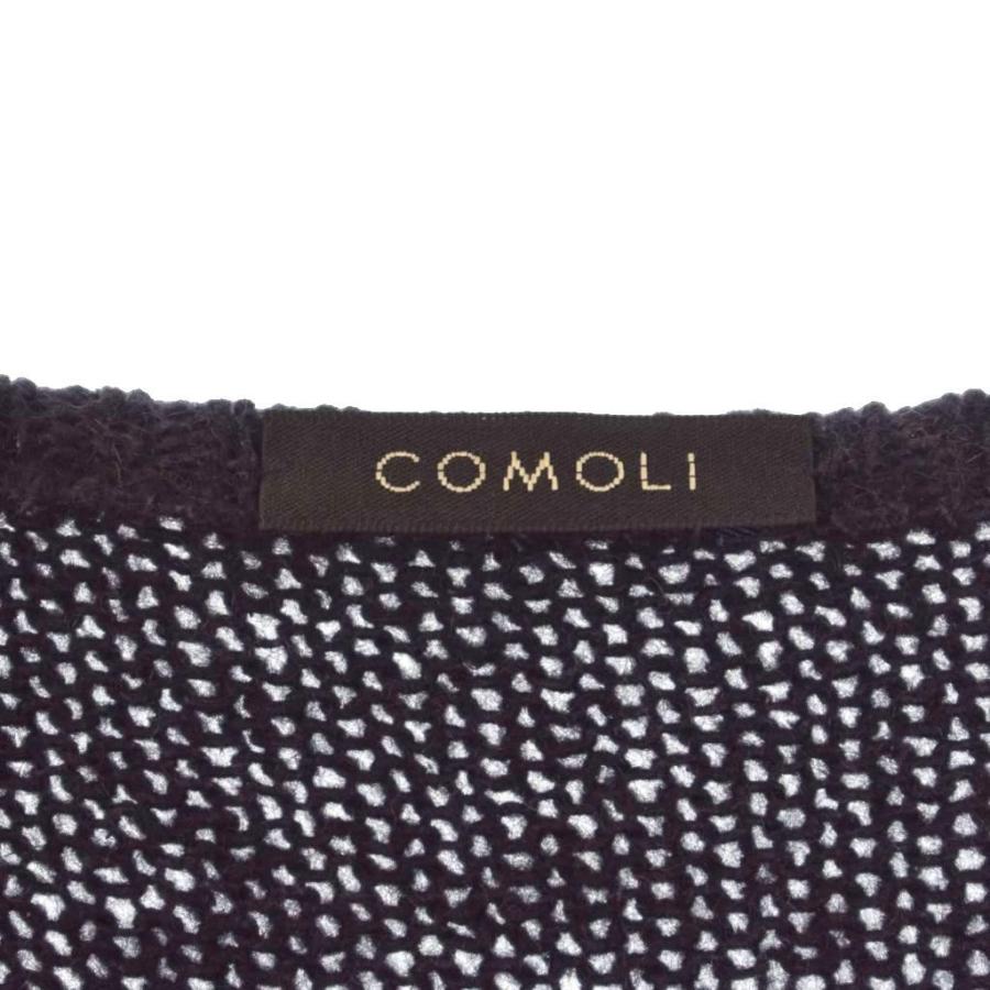 コモリ COMOLI 22AW カシミヤ Vネック ニット セーター 長袖 3 紺