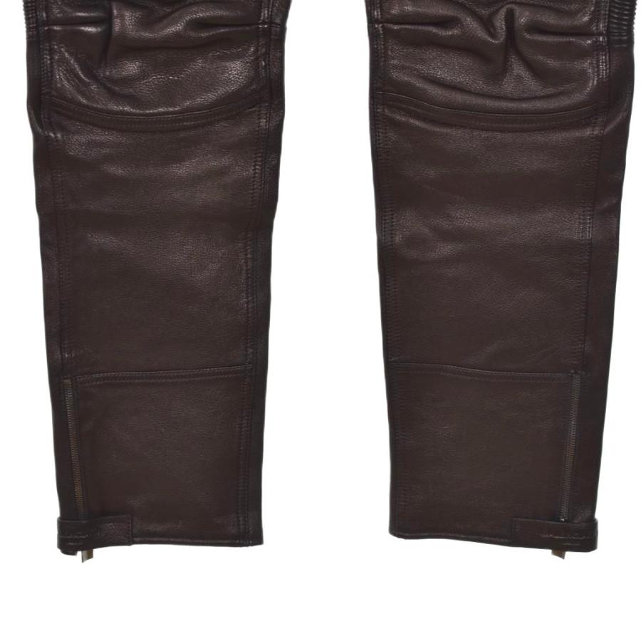 BALENCIAGA（バレンシアガ） レザーバイカーパンツ ゴートレザー 48 黒