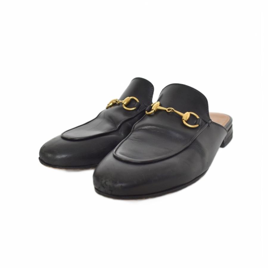 GUCCI ミュール レザー ホースビット プリンスタウン 36 黒 GUCCI（グッチ） プリンスタウン ホースビット ミュール ローファー 36
