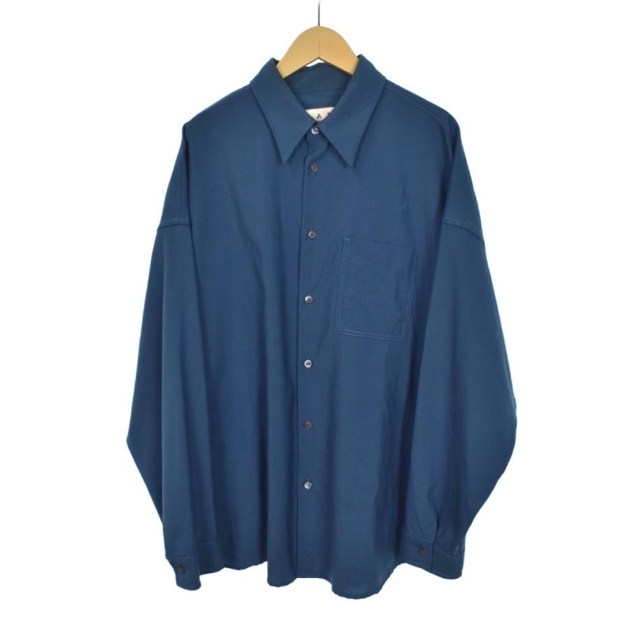 【美品】 MARNI マルニ トロピカルウール長袖シャツ ネイビー 48 ディープブルー トロピカルウール製 長袖シャツ | Marni