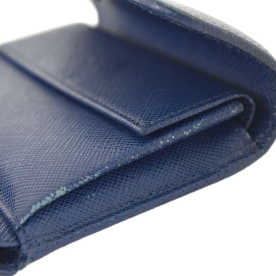 PRADA（プラダ） 三つ折り財布 サフィアーノ レザー 青 ブルー メンズ