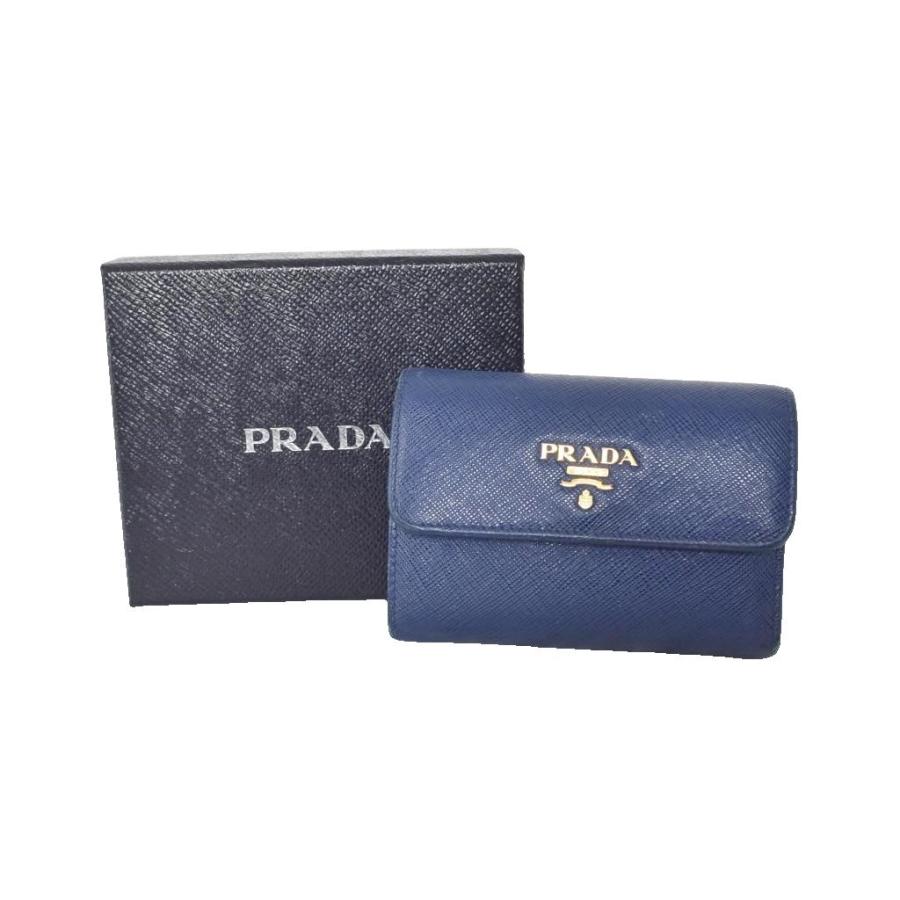 1837 PRADA プラダ 名刺入れ ブルー サフィアーノ レザー 1837 PRADA プラダ 名刺入れ ブルー サフィアーノ レザー 1837 PRADA