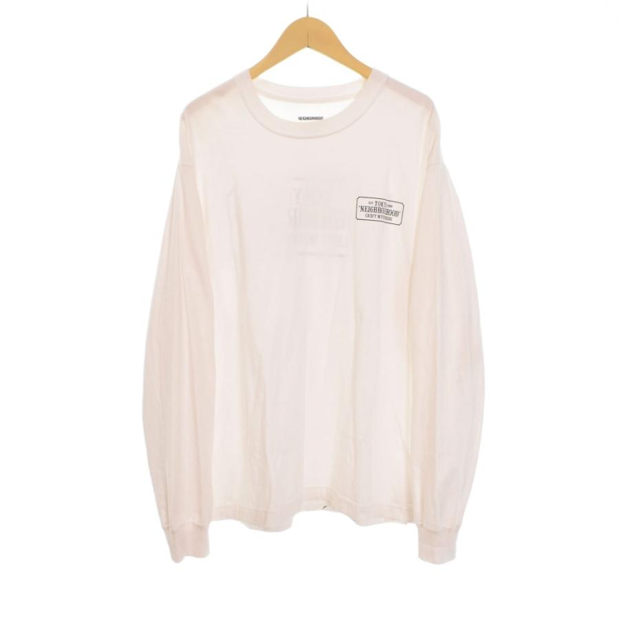 ネイバーフッド NEIGHBORHOOD Tシャツ 長袖 ロンT ロゴ プリント M 白