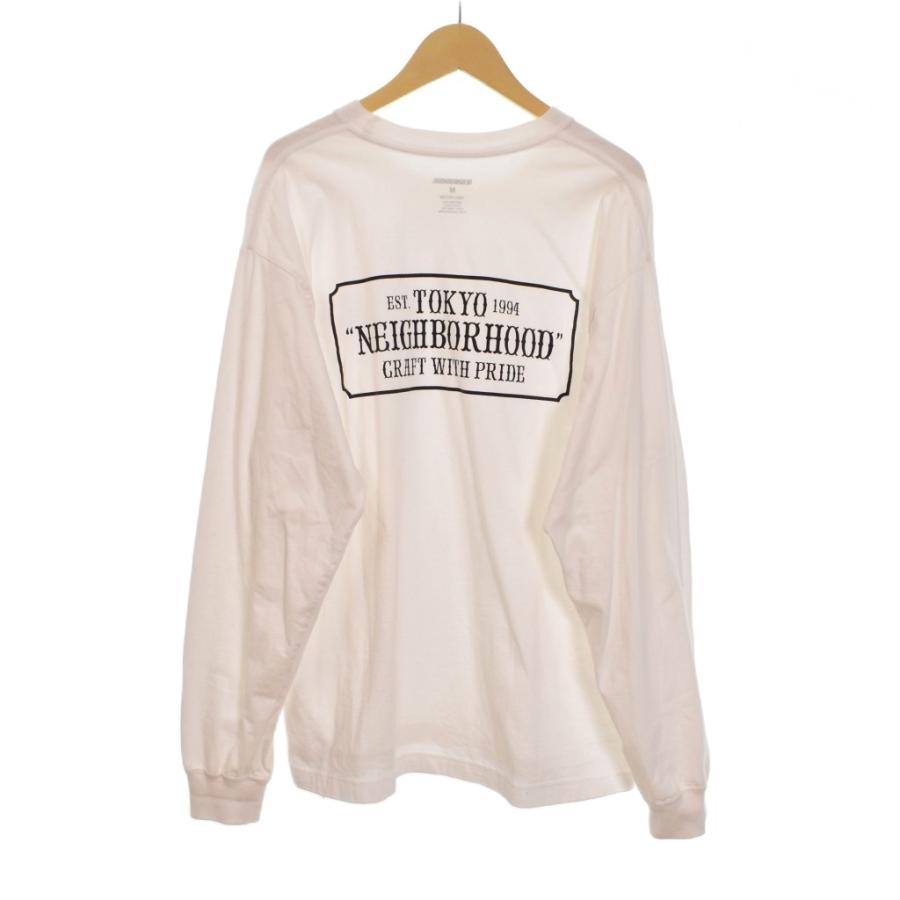 ネイバーフッド NEIGHBORHOOD Tシャツ 長袖 ロンT ロゴ プリント M 白