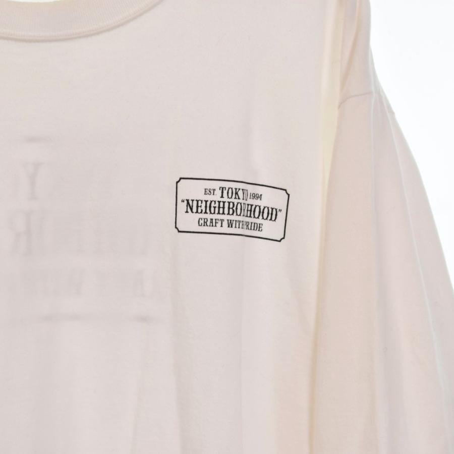 ネイバーフッド NEIGHBORHOOD Tシャツ 長袖 ロンT ロゴ プリント M 白