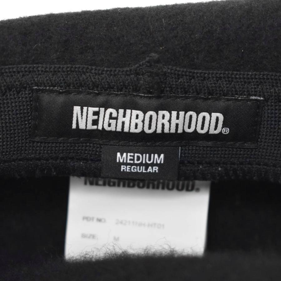 ネイバーフッド NEIGHBORHOOD ベレー帽 ロゴ ウール M 黒 ブラック