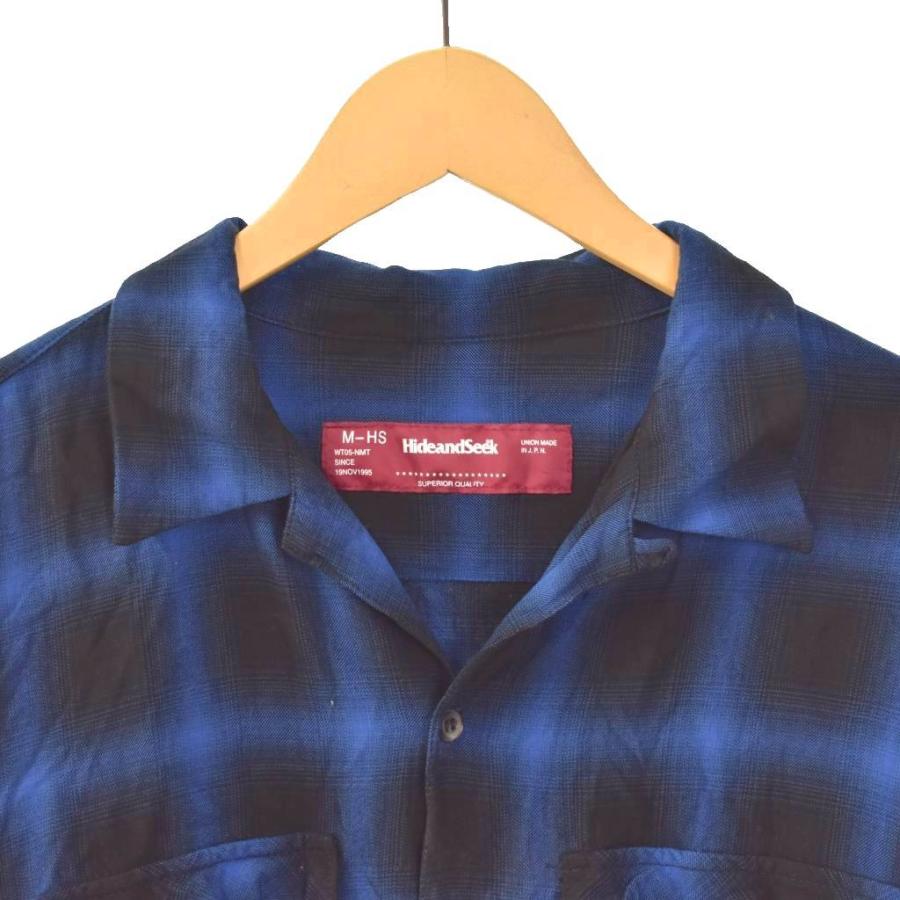 ハイドアンドシーク HideandSeek 23SS Ombre Check L/S Shirt オンブレ