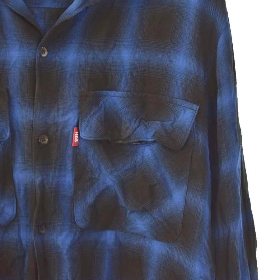 ハイドアンドシーク HideandSeek 23SS Ombre Check L/S Shirt オンブレ