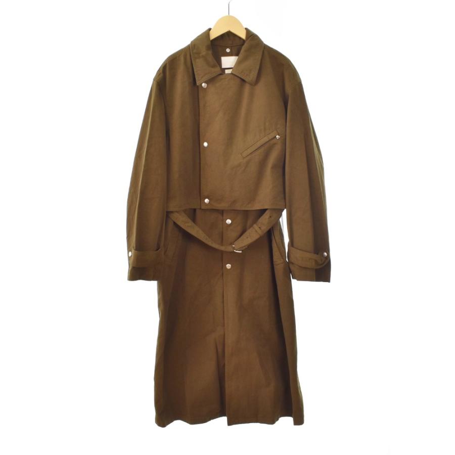 ヨーク YOKE 23AW 2way ステンカラーコート ロング 1 カーキ