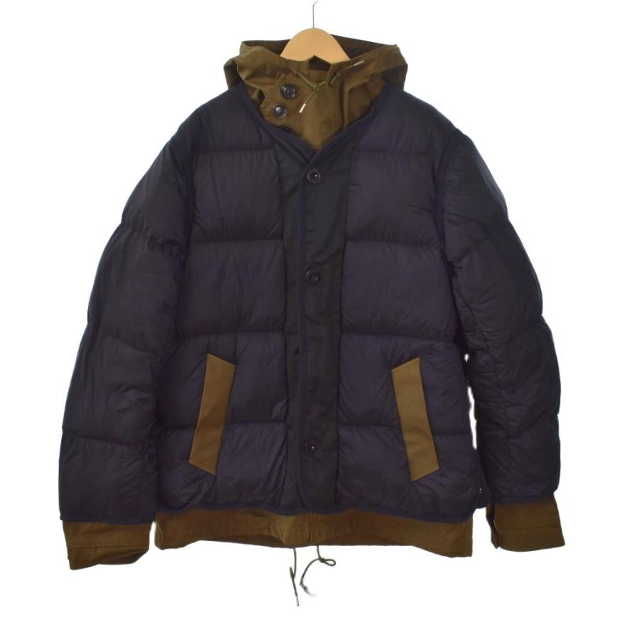 サカイ sacai テンシー Ten-C 20AW ダウンジャケット レイヤード 3 紺 
