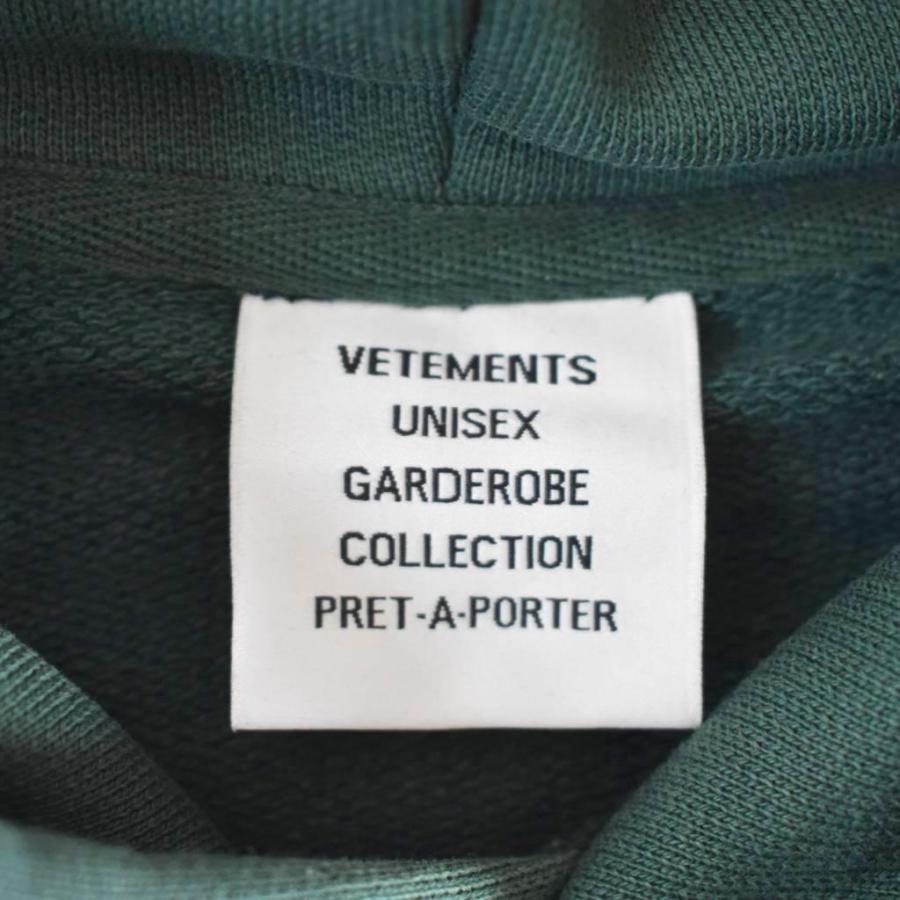 ヴェトモン ベトモン VETEMENTS ロゴパッチ オーバーサイズ パーカー フーディー プルオーバー XS 緑 グリーン UA52TR112G メンズ_2