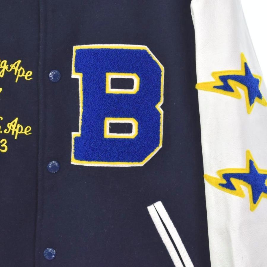 A BATHING APE（アベイシングエイプ） 袖牛革 レザー スタジャン