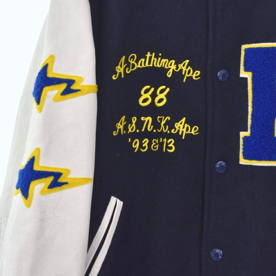 A BATHING APE（アベイシングエイプ） 袖牛革 レザー スタジャン 