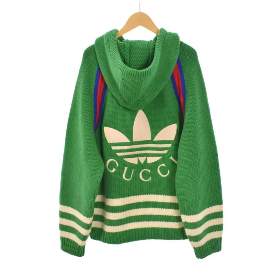 GUCCI フローラ パーカー Lサイズ オリーブグリーン GUCCI（グッチ） アディダス adidas ロゴ刺繍 ニット パーカー