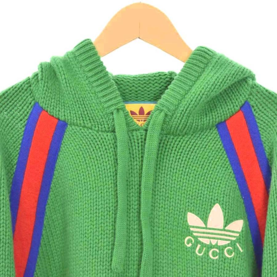 GUCCI（グッチ） アディダス adidas ロゴ刺繍 ニット パーカー