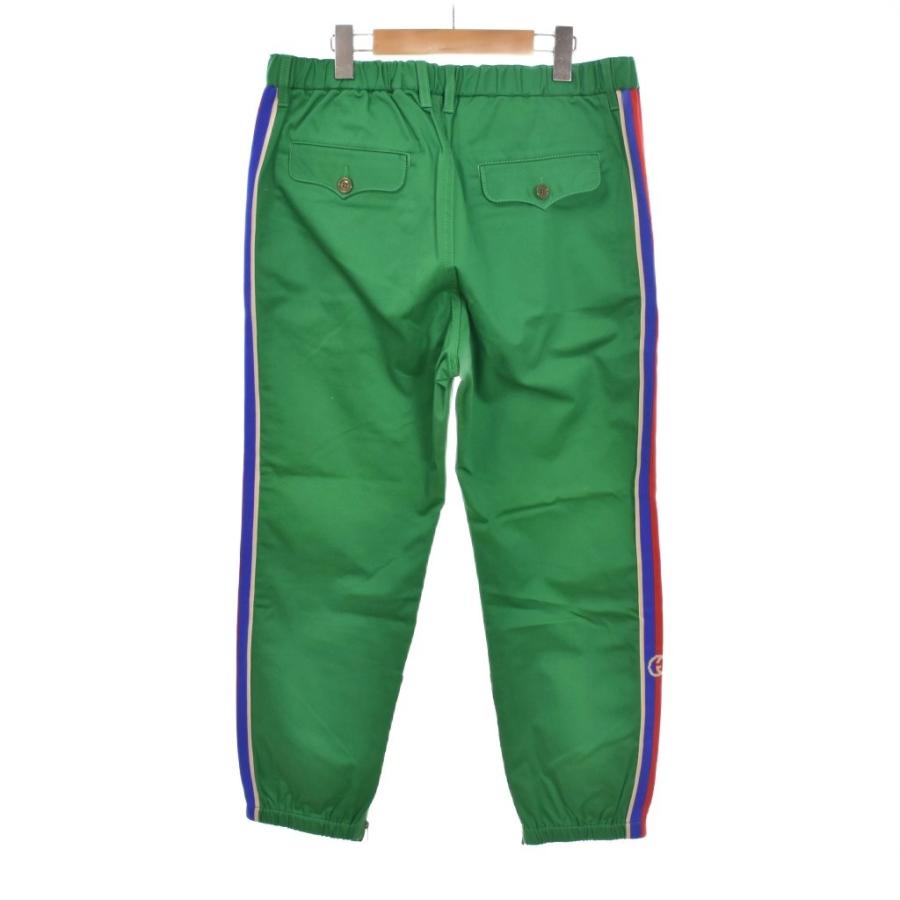GUCCI（グッチ） サイドラインパンツ 裾ジップ 48 緑 グリーン 604187 