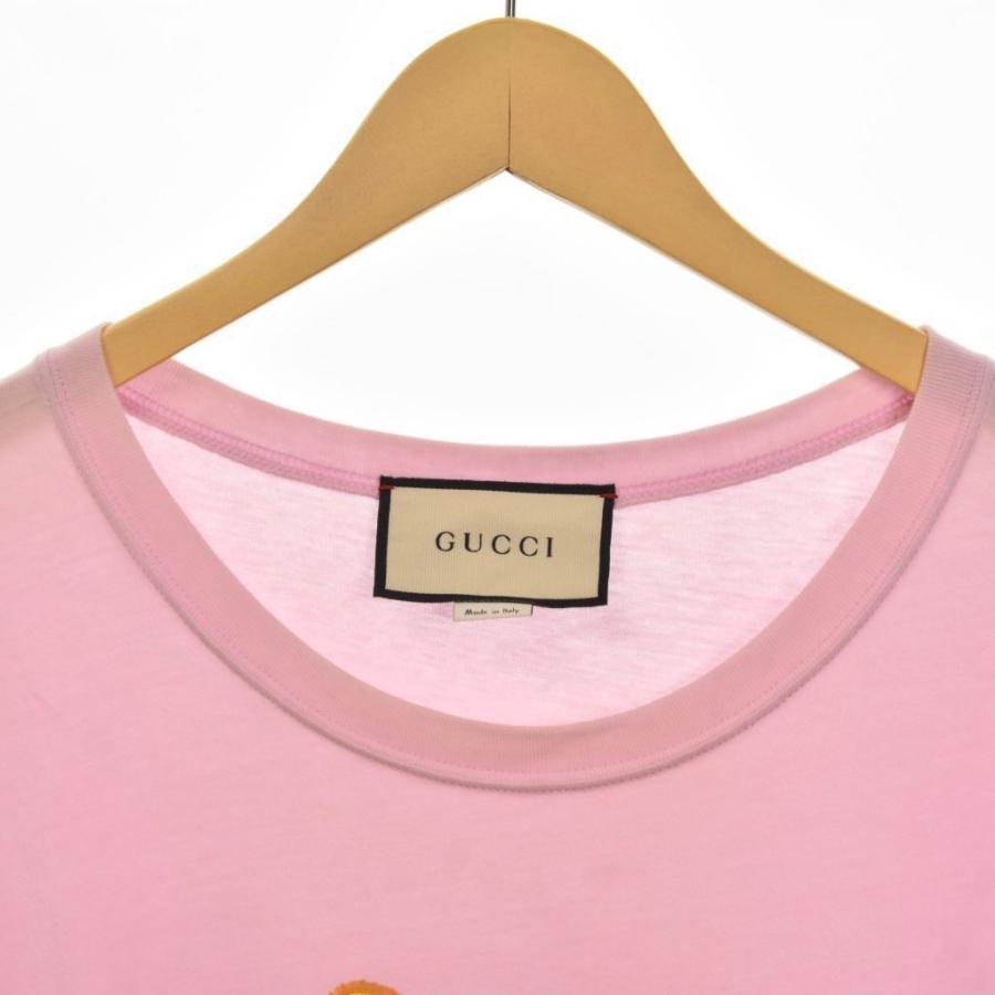GUCCI（グッチ） カエル プリント Tシャツ 半袖 L ピンク 492347 ☆AA
