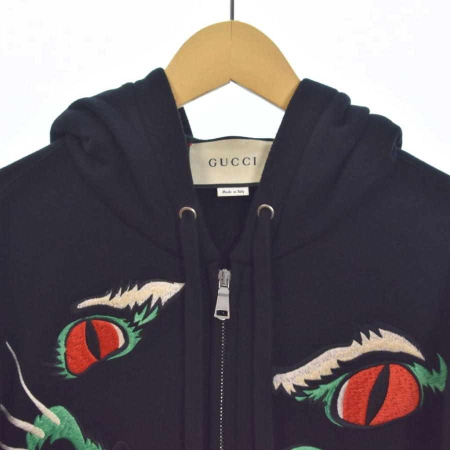 グッチ GUCCI ランウェイコレクション パンサー フロントジップ パーカー フーディー S 黒 ブラック 554795 ☆AA★ メンズ_4