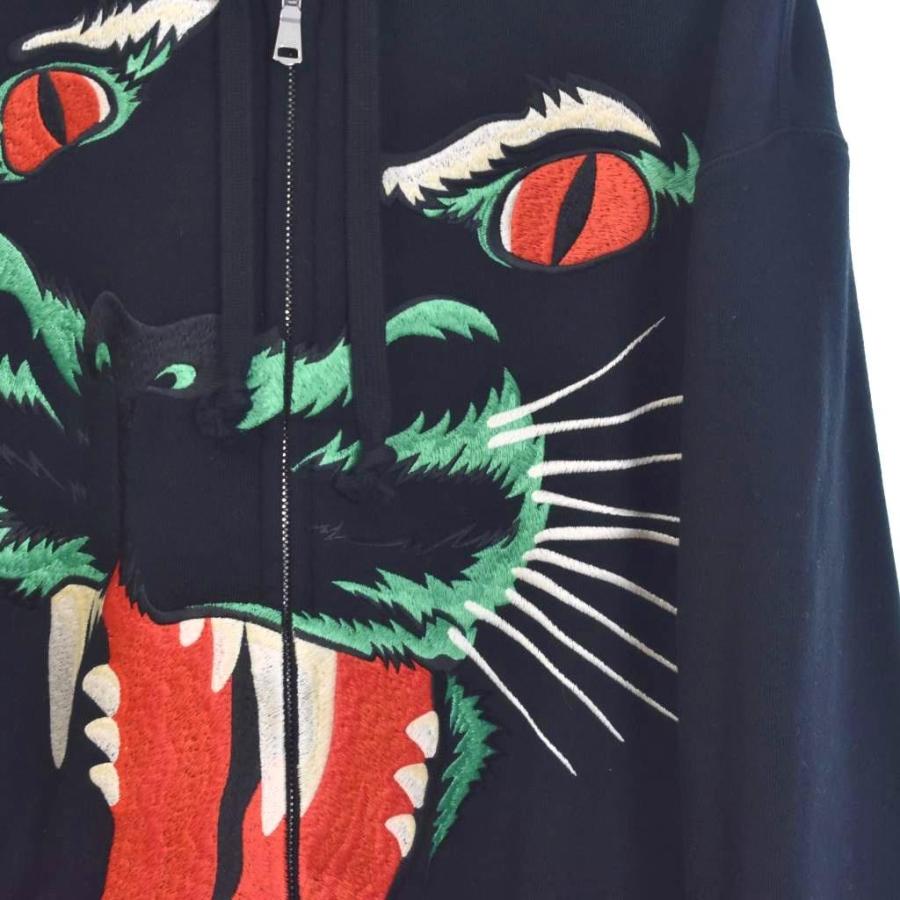 グッチ GUCCI ランウェイコレクション パンサー フロントジップ パーカー フーディー S 黒 ブラック 554795 ☆AA★ メンズ_5