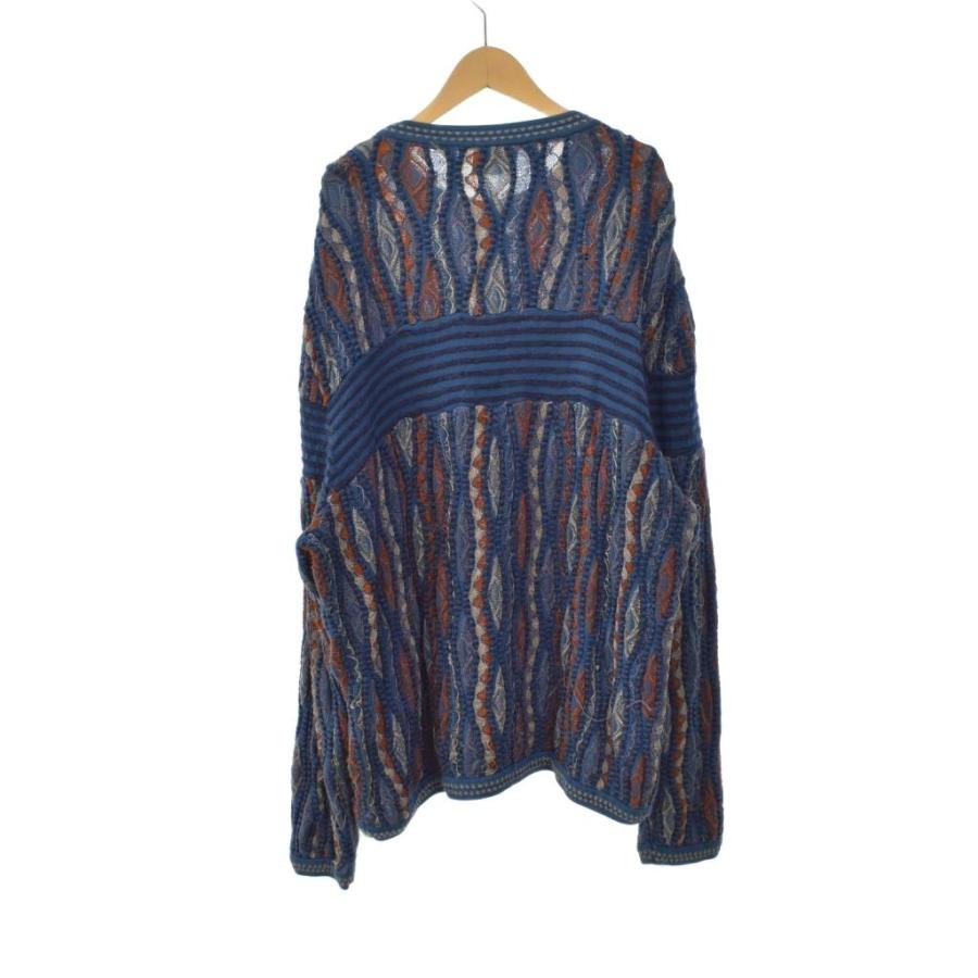 COOGI クージー 3Dニット セーター 総柄 厚手 XL マルチカラー 青