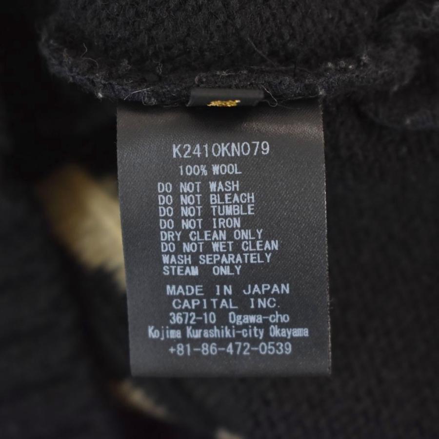 キャピタル kapital 5G ウール BONE フード セーター パーカー 1 S 黒 ブラック K2410KN079 ☆AA★ メンズ_6