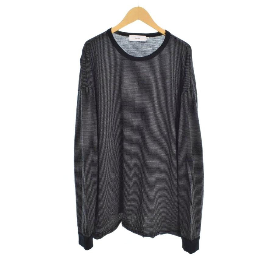 古着 グラフペーパー ロンT Tシャツ 墨黒 グラフペーパー Graphpaper WOOL BORDER L/S TEE Tシャツ カットソー