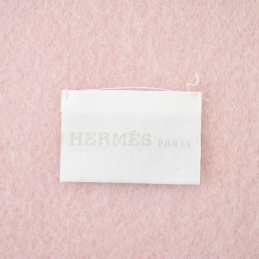 エルメス HERMES マフラー ストール パンチングロゴ カシミヤ フリンジ 