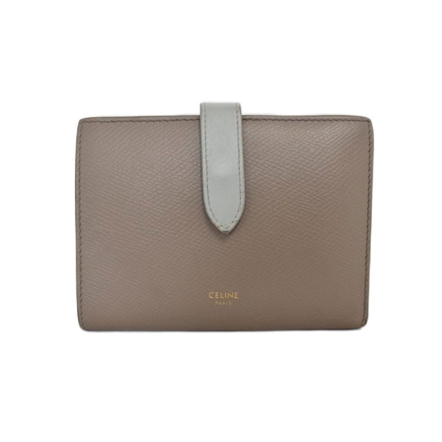 CELINE/セリーヌ　ミディアムストラップウォレット CELINE セリーヌ ミディアムストラップウォレット 二つ折り財布 現行