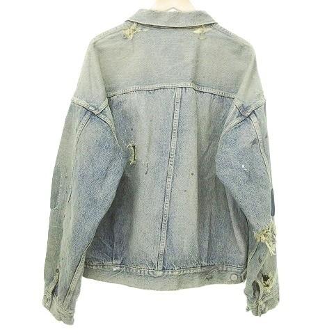 セントマイケル SAINTMICHAEL ベルベルジン BerBerJin 23AW デニムジャケット Gジャン ダメージ加工 XL 青 ブルー SM-A23-0000-C17の画像