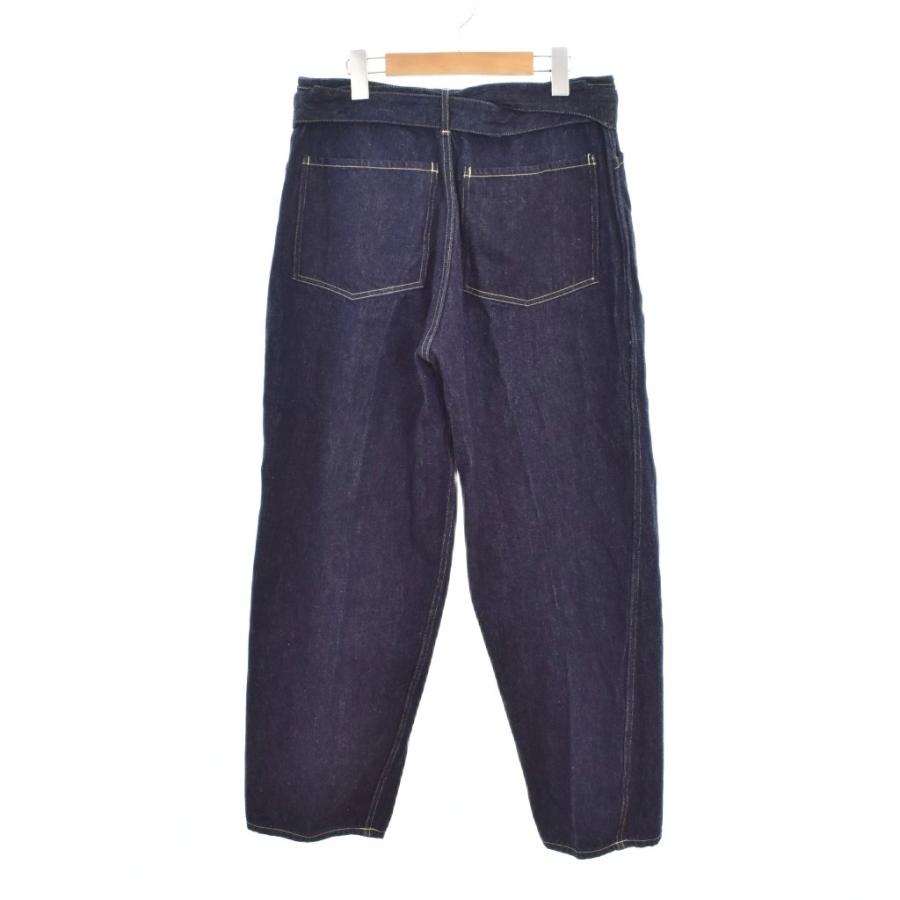 未使用品 コモリ COMOLI 22AW ベルテッド デニムパンツ ジーンズ 1 紺 