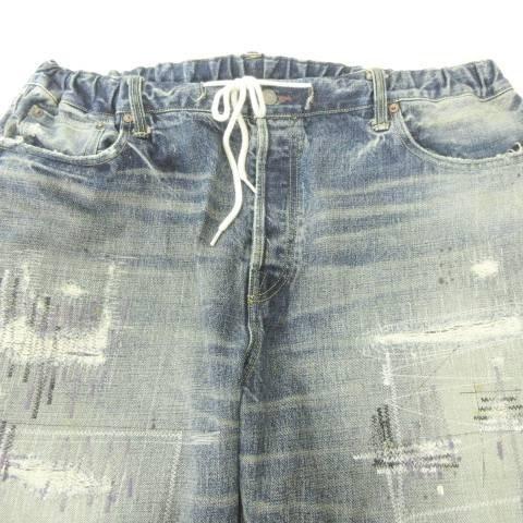サプール SAPEur デニムパンツ ジーンズ ドロスト ダメージ加工 XL 青 サプール SAPEur デニムパンツ ジーンズ ドロスト ダメージ加工 XL 青